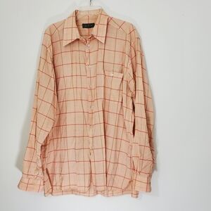 Ermenegildo Zegna Orange Casual Button Down Shirt, Size XL
